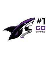 # 1 go sharks logo with a shark on it