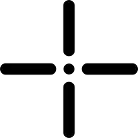 a cross with four lines and a circle in the center free icon