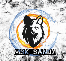 a logo for a company called msk sandy with a wolf