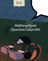 matthew munet quantum labyrinth is talking to someone in a video game