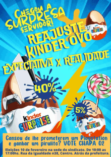 an advertisement for kinder surprise with a video game controller and a lollipop