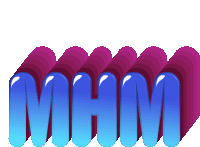 the word mhm is displayed in blue and purple letters