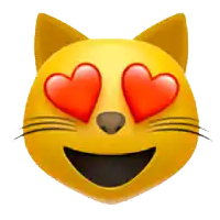 a smiley face with heart shaped eyes and a smile