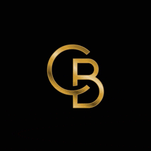 a gold letter b on a black background .