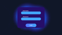 a blue login screen with username and password