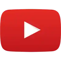 a red youtube icon with a white play button on it