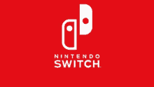 a red background with a white logo for the nintendo switch