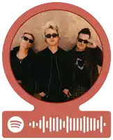 a picture of three men with sunglasses and a spotify icon