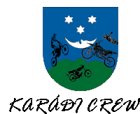 a logo for karadi crew shows a shield with motorcycles on it