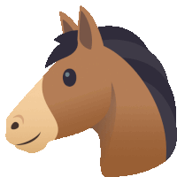 a cartoon drawing of a horse 's head on a white background