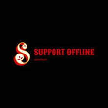 a logo for a company called support offline with a s on a black background .