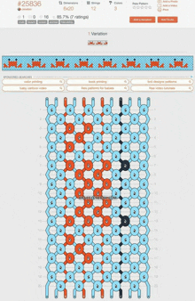 a screenshot of a website that shows a variation of the pattern # 25836