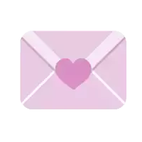 a pink envelope with hearts on it