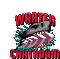 a shark with the words warteg chatroom on it