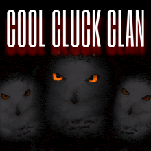 a poster with three owls and the words " cool cluck clan "