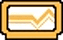 a pixel art illustration of a picture frame with a graph in it .