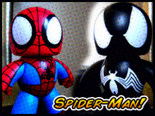 a picture of spider-man and venom with the caption spider-man !