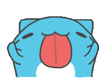 a cartoon cat sticking its tongue out and making a funny face