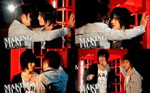 a collage of four pictures with the words making film on the bottom left