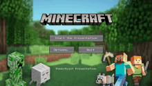 a screenshot of a video game called minecraft with options and quit buttons