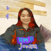 a picture of a woman with the name jowana