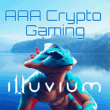 a poster for aaa crypto gaming shows a frog in the water