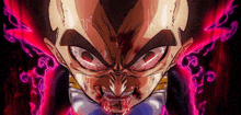 a close up of a cartoon character 's face with blood coming out of his mouth and eyes .