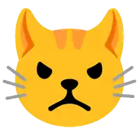 a cartoon cat 's face with a surprised look on it 's face