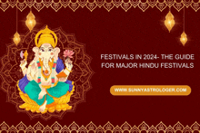 a poster that says festivals in 2024- the guide for major hindu festivals on it