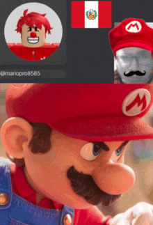 a picture of mario and a picture of a man with a moustache