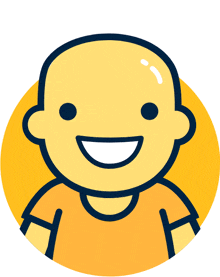 a cartoon drawing of a man with a smile on his face