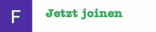 a green and white sign that says jetzt joinen on a white background .