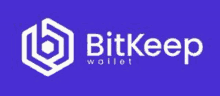 the logo for bitkeep wallet is on a purple background