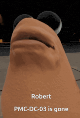 robert pmc-dc- 03 is gone is written on a cartoon face