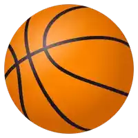 an orange basketball with a black stripe on the side