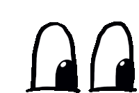 a black and white drawing of a pair of eyes with a white circle in the middle