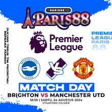 a poster for a premier league match between brighton and manchester united