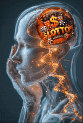 an x-ray of a person 's brain with a lottery balloon in it