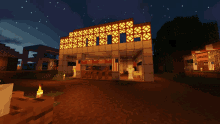 a minecraft screenshot of a building with a sign that says ' i love you ' on it