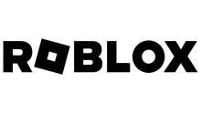 the roblox logo is black and white on a white background .