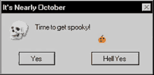 a computer screen says it 's nearly october