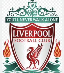 a liverpool football club logo that says you 'll never walk alone on top