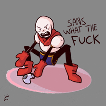 a drawing of papyrus with the words sans what the fuck