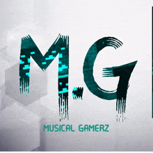 a logo for musical gamerz is displayed on a gray background