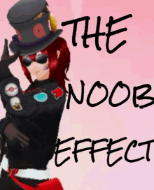 a poster that says the noob effect with a cartoon character