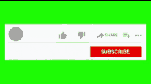 a hand is pointing to a subscribe button on a green screen