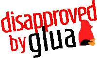 a logo that says disappointed by glua with a red bird