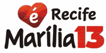 a logo for recife marilia 13 with a red heart in the middle