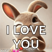 a picture of a bunny with the words i love you