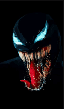 a drawing of venom with his tongue coming out